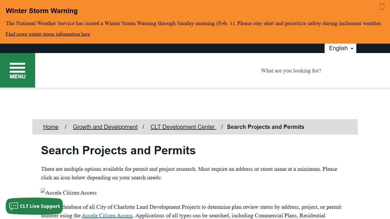 Search Projects and Permits - City of Charlotte